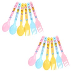 릴팡 바바파파 유아 스푼포크 6p, 핑크,옐로우,블루, 2개