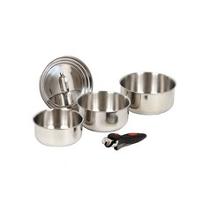 CHEFLINE 多功能鍋具3件套組, 16公分鍋 + 18公分鍋 + 20公分鍋 + 鍋蓋 + 可拆卸手柄, 1套