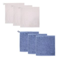 Songwol 松月 純色掛式小方巾 粉色 3入+純色掛式小方巾 3入, 藍色, 1套