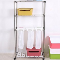 LIVING HAPPY 3層分類垃圾袋掛架 垃圾蓋 3入+清潔垃圾袋 100入, 混色, 1個