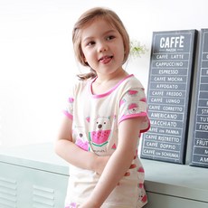 위드오가닉 여아용 3부 실내복 수박조아