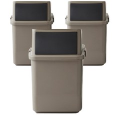 엔플라스틱 한샘 케이스 분리수거빈, 브라운, 3개