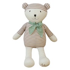 HINOKI ART 扁柏木製孩童陪伴娃娃 棕色小熊款, 隨機出貨