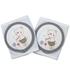 babybear 涼感網眼護膝 小熊款 2入, 海軍藍, 1組