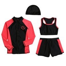 ST.HOLIDAY 女童用4件式ST716防曬泳衣套組