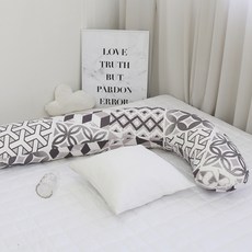 ECONY HOUSE 拐杖型圖騰印花靠枕, 灰色