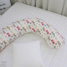 ECONY HOUSE 拐杖型巴士插畫圖案靠枕, 粉色的