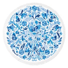 미모사 테히시안 문 원형 비치타월, 오토미, 1개