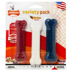 닐라본 듀라츄 강아지 장난감 3p 세트 땅콩버터 맛 + 치킨 맛 + 베이컨 맛, 혼합 색상, 1세트