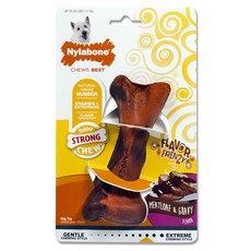 나일라본 맛충만 미트로프 그레이비맛 강아지 장난감 11kg 이하, 혼합 색상, 1개