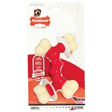 Nylabone Durachu 雙骨培根味狗狗玩具 16kg以下, 混色, 1個