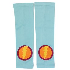 Little rabbit 閃電印花涼感兒童袖套 湖水藍