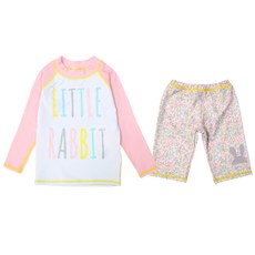 Little rabbit 女童長袖短褲兩件式泳裝