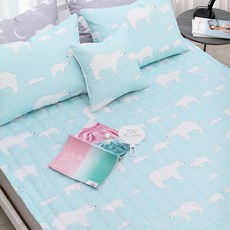 CHOUETTROOM 北極熊印花褶皺絎縫墊, 薄荷