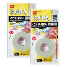 Home&Me 可重複撕貼透明雙面膠帶, 2個