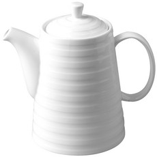 LINEN WHITE 素色流線設計茶壺, 1個