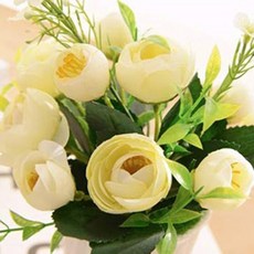 Tez Trading長Sweetie陶瓷人造花, 米色