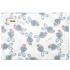 AFB 棉紗兔子印花毯 M號, 灰色