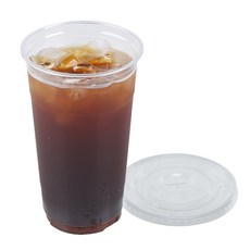 원타임팩 32온스 PET 무인쇄 아이스컵 50p + 평형 뚜껑 50p, 50개입, 1세트