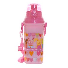 럽빠빠 원터치 물병, 하트, 480ml, 1개