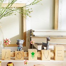 티즈트레이딩 곰&기린 러브 인테리어 장식, 혼합 색상