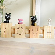 티즈트레이딩 검은 고양이 러브 인테리어 장식, 혼합 색상