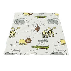 bebe chouette 孩童非洲動物印花毯, 黃色