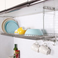 HAPPYHOME 滑動式水槽架+綠色捲軸式水槽瀝水架, 單色