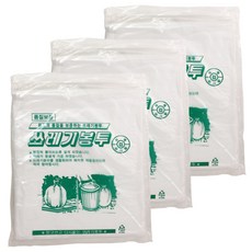 비닐팩토리 배접 재활용 쓰레기봉투 화이트 20매, 40L, 3세트
