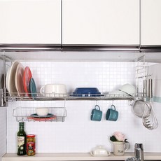 Happy Home 韓國製水槽瀝水架全配組 800 + 捲簾式瀝水架 6卷, 銀色(層架), 綠色(捲簾式瀝水架), 1套