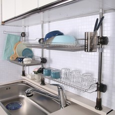 HAPPYHOME 立柱3層水槽瀝乾架+水槽卷架 10卷 橘色, 單色