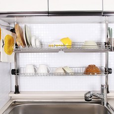 HAPPYHOME 立柱單層水槽瀝乾架+水槽卷架 10卷 綠色, 單一顏色