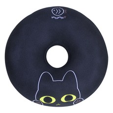 ANINARA 甜甜圈靠墊, Myomyo(黑色), 1個