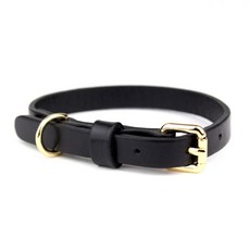 도그데이즈 프리미엄 강아지 가죽 목줄, 블랙, 1개