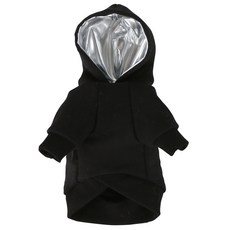 DASOM 狗狗素色運動連帽衣, 黑色的