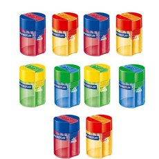 STAEDTLER 施德樓 三菱 512 006 雙孔削鉛筆機, 隨機出貨, 10入