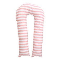 ECONY HOUSE 條紋U型身體枕套+棉芯, 粉色