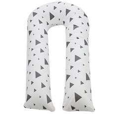 ECONY HOUSE 幾何圖形U型身體枕套+棉芯, 灰色