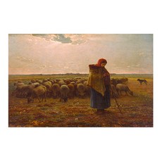 Integrity廚房藝術板 米勒 洗牙的少女與羊群, 1個