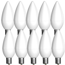 JangsuLamp Woori照明 LED 燭臺燈泡 5W 17底座, 晝光色, 10個