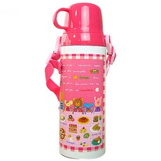럽빠빠 컵형 스텐 보온병, 핑크, 600ml, 1개