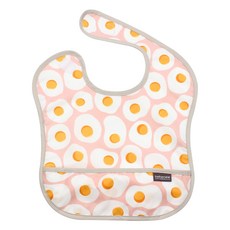 bebenew 防水吃飯圍兜, 粉底煎蛋款, 1入
