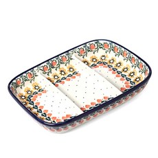 아티스티나 폴란드그릇 AT 오렌지베리 나눔접시 3칸, 혼합 색상, 1개