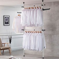 LIVING HAPPY 頂天立地高級寬度可調衣架 雙層, 混色