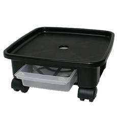 플라팜 이동식 정사각 화분받침대, 블랙, 1개