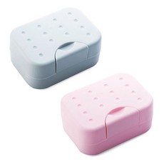 River Green 方塊旅行用肥皂盒 灰色 + 粉紅色, 單一顏色, 1套