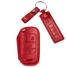 뉴딜모터스콕스 송아지 가죽 키홀더 GM쉐보레 4버튼 폴딩, 레드