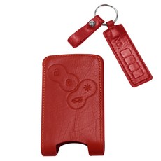 뉴딜모터스콕스 송아지 가죽 키홀더 르노삼성 4버튼, 레드