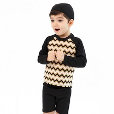 베베샤 남아용 지그재그 래쉬가드 3종세트 PC7SS006