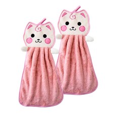 아리코 새끼고양이 주방타올, 핑크, 2개입